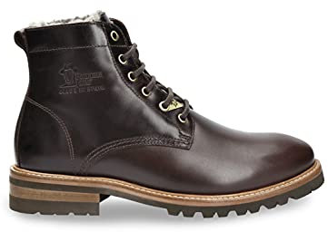 Panama Jack Herren Schnürstiefeletten Emery Igloo, Männer Stiefeletten,Lammfell,Schnürsenkel,Boots,Stiefel,Bootee,Booties,Braun,46 EU / 12 UK