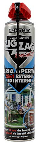 ZIG ZAG ARIA APERTA 2in1 Insetticida per ambienti ESTERNI ed INTERNI a Lunga Durata 600 Ml.