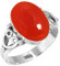 Jeweloporium Orange Real Karneol 925 Sterling Silber Ringe für Frauen Edelstein Cocktail Silber Ringe Größe 55(17.5) Geburtstag Geschenk viktorianisch Schmuck