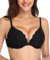 Deyllo Damen Push Up BH mit Blumen Spitze Schalen Bügel BH Gepolstert Elegant(Schwarz,85B)