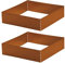 Premium Rasenkante Square 40x40 cm Corten Beetumrandung Rasenbegrenzung Beeteinfassung 2 Stück von Gartenwelt Riegelsberger