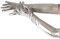 JIHUOO Sexy Elastic Shiny Wet Look Long PU Leather Gloves - Evening Party Gloves for Women - Silver