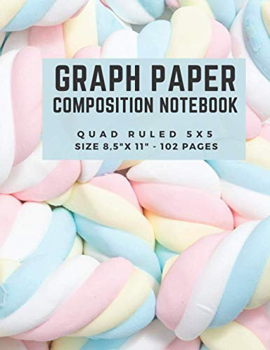 Graph Paper Composition Notebook: Quad Ruled 5 squares per inch, Size 8,5 x 11 inch, 102 Pages: Math and Science Composition Notebook for Students
