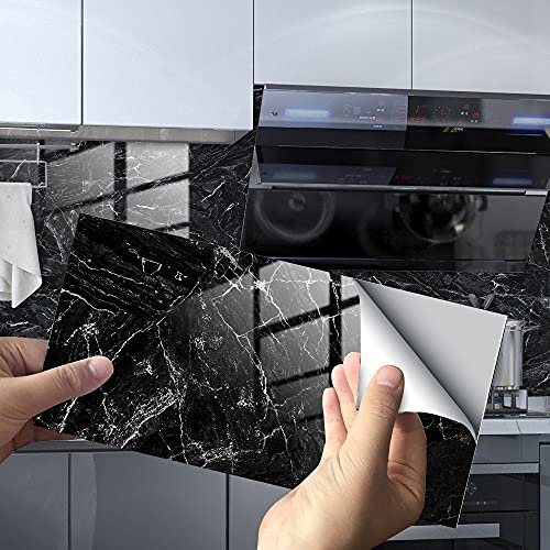 HORIWE Marble Tile Stickers for Kitchen Bathroom Backsplash PVC Waterproof Oil Proof DIY Self Adhesive New Wall Stickers Home Decor