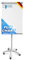 MOB Flipchart Piranha Whiteboard fahrbar mit Rollenfuss Ständer 67x105cm | Höhenverstellbar bis 225cm, Beschreibbar, Trocken abwischbar, magnetisch | Flip Chart mit Magnettafel rollbar & Seitenarmen