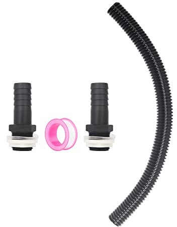 Water Butt Connector Pipe Link Kit, 25mm Water Butt Connection Hose Linking Kit for Connecting 2 Water Butts/Rain Barrel/Water Storage Tanks Connector Hose Pipe and Fittings(Pipe Length: 50cm)