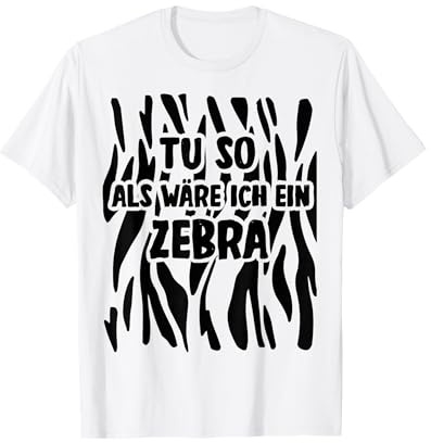 Lustiges Kostüme & Verkleidungen Zebra Kostüm Zebrastreifen T-Shirt Weiß S Unisex-Erwachsene