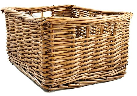 Arthur Cameron - Rectangular Wicker Storage Basket with Handles - 29 x 25 x 15 cm - Small Wicker Basket, Wicker Basket Storage, Organiser Basket, Bathroom Storage, Bedroom Storage (Natural)