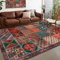 Rug-QJDDUP Teppich Wohnzimmer 160 x 230 cm Bunt Vintage Wohnzimmerteppich Kurzflor waschbar Teppiche Gegend groß Living Room Rug Patchwork Muster Bunter Rot Orange Gelb Grün Braun