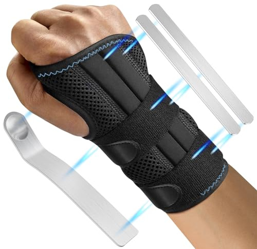 Handgelenk Bandagen,MäNner Frauen Karpaltunnel HandgelenkstüTze Mit Metallschiene-Stabilisator,HandgelenkstüTze Links& Recht Hand Zur Linderung Von Tendinitis Arthritis Schmerzen Im Karpaltunnel
