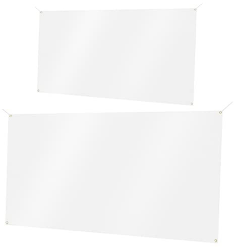 GANAZONO 2 Sätze Weiße Flagge Leere Banner Weißes Banner Aus Oxford-Stoff Sublimationsbanner Mit Seil DIY-geschäftsschilder Flaggen, Weiße Banner Material Draussen Büro Polyester