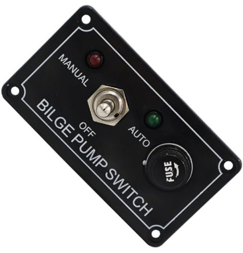 EIOLWJIEO Schwarzer Pumpenschalter Panel Kippschalter für Wohnmobile, ATV, Bilgenpumpe, Pumpen Wippschalter, manuell aus, Bootsweg, Bilgenpumpen Schalter, Wippschalter