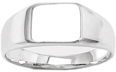 Signet Ring, Sterling Silver, Classic Hipster Unisex Square Signet Ring, Pinky Finger Signet Ring, Mens Small Ring (Ring size: 9, INITIALS DESIGN OPTIONS: Name Inside/Dedans)