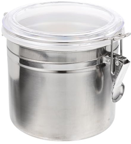 Milisten Snap Seal Jar Food Storage Bottle Storage Jars with Lids Airtight Vacuum Sealer Containers Convenient Coffee Bean Canister Stainless Steel Visible Office Household Products