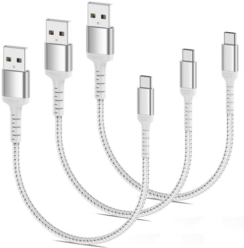 ULIFTUS USB C Kabel Kurz[0.2M, 3 Stück], 20CM USB C Ladekabel 3A Geflochten USB A auf USB C Schnellladekabel Kurz Typ C Datenkabel Kompatible für Samsung Galaxy S21 S22 S23, Huawei, Pixel, Xiaomi