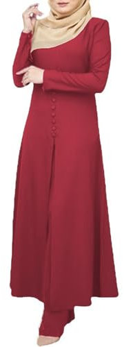 Gebetskleidung Muslim Damen Langarm Top + Lang Hose 2 Teiler Corban Ramadan Outfit Abaya Muslim Set Corban Ramadan Outfit Naher Osten Arabisch Islamische Kleidung