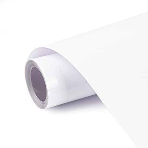NANAPLUMS Selbstklebendes Vinylfolie Plotter, 30cm x 400cm Permanentes Plotterfolie Vinyl, Selbstklebende Folie für Dauerhaften Aufklebern, Schilder und Anderen Bastelprojekte(Mattweiß)