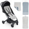 Danielstore Colchoneta Silla Paseo Universal | 80x39cm, 100% algodón | Reversible, transpirable, adaptable, fácil de colocar | Comodidad y protección para bebé (Vichy petroleo)