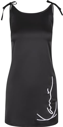 Karl Kani Damen KW222-066-1 KK Signature Satin Dress M Black