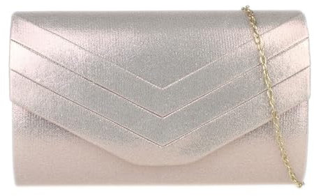 Girly Handbags Femme Pochette unie en faux suède pour femme Or rose