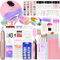 Major Dijit Nail Set for Acrylic Nails with UV Light, Starter Kit with Acrylic Powder, Electric Nail Cutter, Accessories & Decoration, Complete Set for Beginners and Home Salon (Transparent/White/Nude