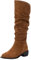 Generisch black week angeboteCowboystiefel Damen Kniehohe Damen Westernstiefel Damen Flach Rutschfeste Laufsohle Casual Spitze Zehe Klobiger Blockabs