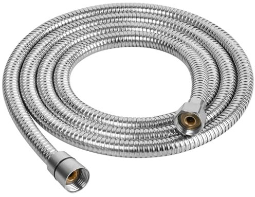 OSDUE Flexible de Douche Universel, 2M 304 Chromé Tuyau de Douche Anti-Torsion et Anti-Pliure, Tuyau Douche de Remplacement Accessoires Salle de Bains Adaptable à Toutes les Douchettes