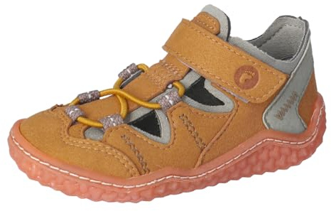 RICOSTA Jungen Kletthalbschuhe Jeff, Kinder Halbschuhe, Weite: MITTEL, waschbar,vegan, Sneaker, Freizeitschuhe, Curry/eukalyptus (260), 26 EU