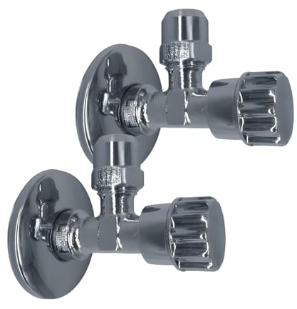 Lazardo 2 Stück Eckventil Selbstdichtend 1/2 Zoll Messing Eckregulierventil für Flexschlauch 3/8
