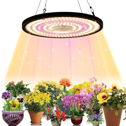 Rosnek 150W LED Pflanzenlampe, UV-IR Vollspektrum Pflanzenleuchte LED, Grow Lampe LED 288 LEDs, Anzucht Wachstumslicht für Zimmerpflanzen, Gemüse, Blume