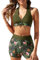 Tuopuda Costume Donna Due Pezzi Push Up Imbottito Reggiseno Costumi da Bagno Mare Halter Bikini Set a Spiaggia Piscina Curvy Pantaloncini da Bagno, Verde Scuro, XL