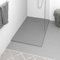 ShGaxin Duschwanne, Lamellenwand, Dusche Komplett, Duschrückwand, Komplettdusche, Duschkabine, Duschtasse, Begehbare Dusche, SMC Grau 120x70 cm