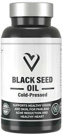 Black Seed Oil Tablets – Cold-Pressed Black Cumin Seed Supplement – Supports Heart Health, Joint Comfort, Skin & Vision – Natural Pain Relief – Halal & GMP Certified – 30 or 60 Vegan Tablets (60)