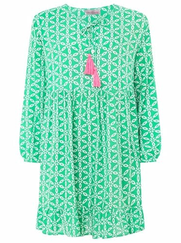Zwillingsherz Kleid Sommerkleid Damen leicht und luftig Strandkleid Damen Sommer, Tunikakleid Damen, Hemdblusenkleid, Blusenkleid Tunika Kleid Ibiza Style Größe L/XL
