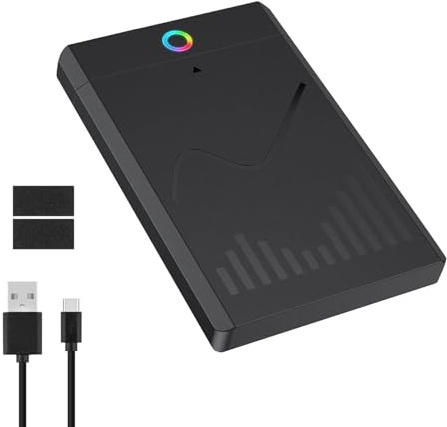 2.5 SATA SSD HDD Enclosure Sliding Cover with USB 3.1 Type-C Interface 5Gbps, RGB Light Design for Laptops