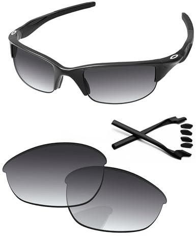 PapaViva Ersatzlinsen & Gummi-Kits für for Oakley Half Jacket 2.0 Grauer Verlauf - Polarisiert