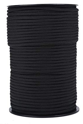 VGEBY1 100M Parachute Cord Rope, Multi-Function 9 Strand 4mm Braided Line Quality Polypropylene & Polyester Survival Paracord Guy Ropes for Camping Hiking Climbing(Black) Camping Tents And Accessories