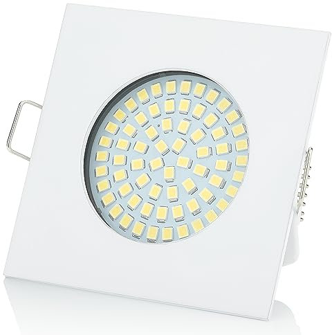 Sweet Led Einbaustrahler flach Spot aus Metall - Deckenspot 3,5W mit 330lm Leuchten 230V Einbauspots, LED Einbauleuchten für Decke (eckig,weiß-kaltweiß)