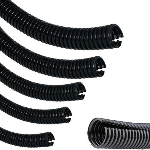 Corrugated Wire Tube Cable Protection Pipe Slit Flexible Car Tubing/Trunking (Inner Ø4.5mm, 2 Metres)