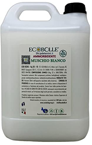 ECOBOLLE Ammorbidente Muschio Bianco Super Profumato Concentrato (5KG)