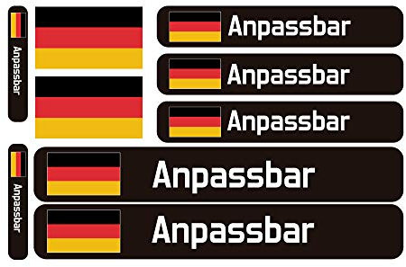 Flaggenaufkleber mit personalisiertem Namen für Fahrräder, Motorräder, Autos und Elektroroller. Wasserdichtes selbstklebendes Vinyl für Fahrzeuge (Color1, Small)