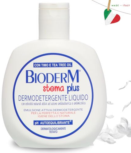 Bioderm Stoma Plus® Detergente Cura e Igiene della Stomia e Cute Peristomale - Pulizia Area Peristomale del Paziente Stomizzato - Svolge Azione Antibatterica, Lenitiva e Dermoprotettiva