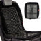 HEYNER SoftVelvet H709100 Autositzbezug, Holzkissen, Perlenperlen, Massage, Belüftung, Taxi, Transporter, Schwarz