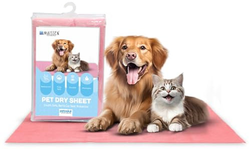MAISSEN Waterproof Washable Pee Pad, Reusable Puppy Pad & Hygienic Quick Absorbent Pet Dry Sheet | Coral, Large (140 x 100 cm) | Couch/Sofa/Bed Mat/Mattress/Car Seat Protector for Dog, Cat & All Pets