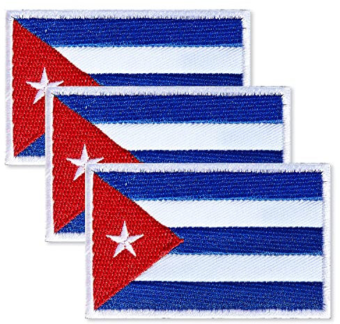 ZXvZYT 3 Stück Kuba-Flagge bestickte Flicken Kubanische Flaggen Militär Emblem Aufnäher für Kleidung Hut Rucksack Dekorationen
