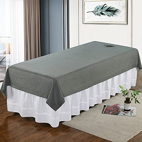 Étanche Drap Housse pour Table De Massage Couleur Pure Housse De Table De Massage avec Visage Trou Drap De Lit Housse Spa Massage pour Beauty Salon Spa-L 200x80cm
