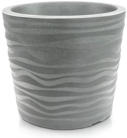MePla Blumentopf Trento - runder Pflanzkübel - wetterfestes Pflanzgefäß - UV-beständiger Blumenkübel - Pflanzentopf - Kübel