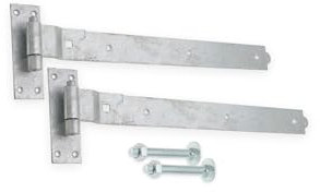 Robuste stabile Türscharniere für Schuppen, Scheunentor, Haken und Band Scharniere, gekröpft und gerade, Zink (2 x 61 cm Haken- und Bandscharniere, gekröpft)