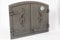 SEZAM Porte de fumoir double en fonte avec thermomètre 500 °C, avec loquet de porte, semi-circulaire, porte pour fumoir - porte de four - porte de four en pierre, 41 x 4 x 55 cm, graphite peint
