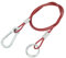 Dapetz ® Cavo di sicurezza per freno e rimorchio, clip a sgancio rapido, resistente, lungo 1 metro, in un manicotto in PVC rosso da 4 mm.